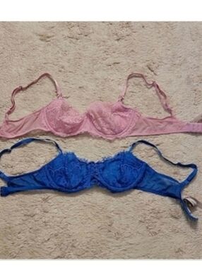 Victoria's Secret Pink and Blue Lace Bras